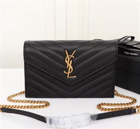 ysl chain bag black|ysl black leather handbag.